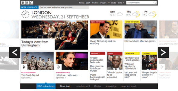 BBC Homepage Redesign 2011
