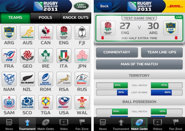 IRB Rugby World Cup 2011 App