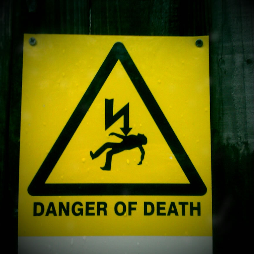 Danger of death by electrocution