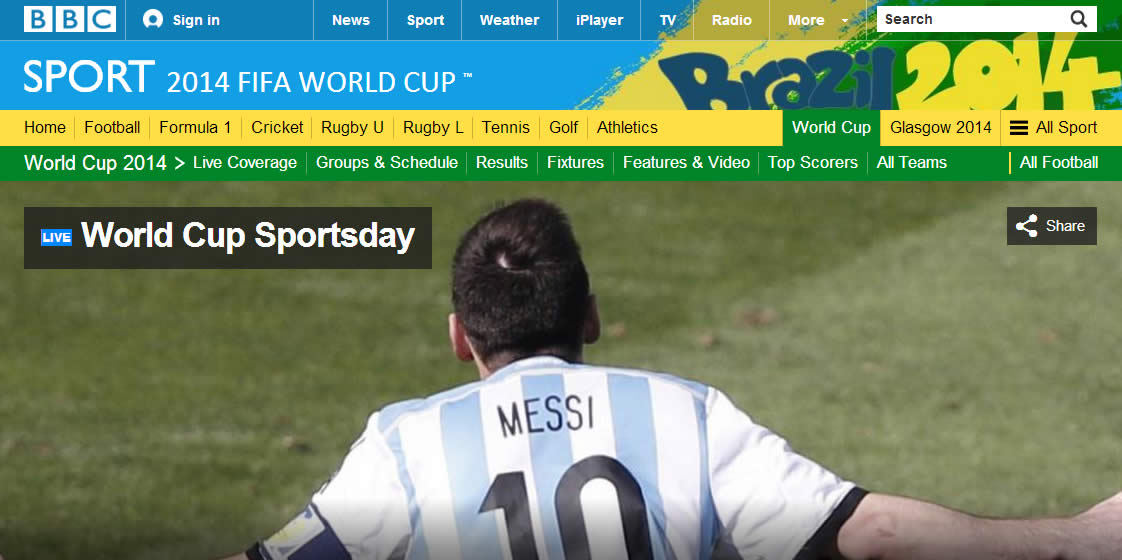 BBC Sport: World Cup