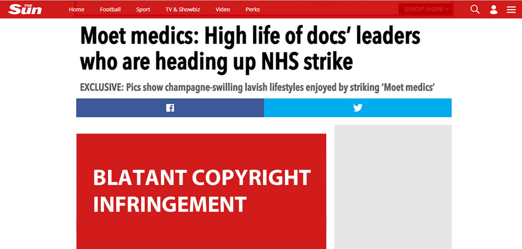 The Sun's smear campaign against junior doctors is copyright infringement