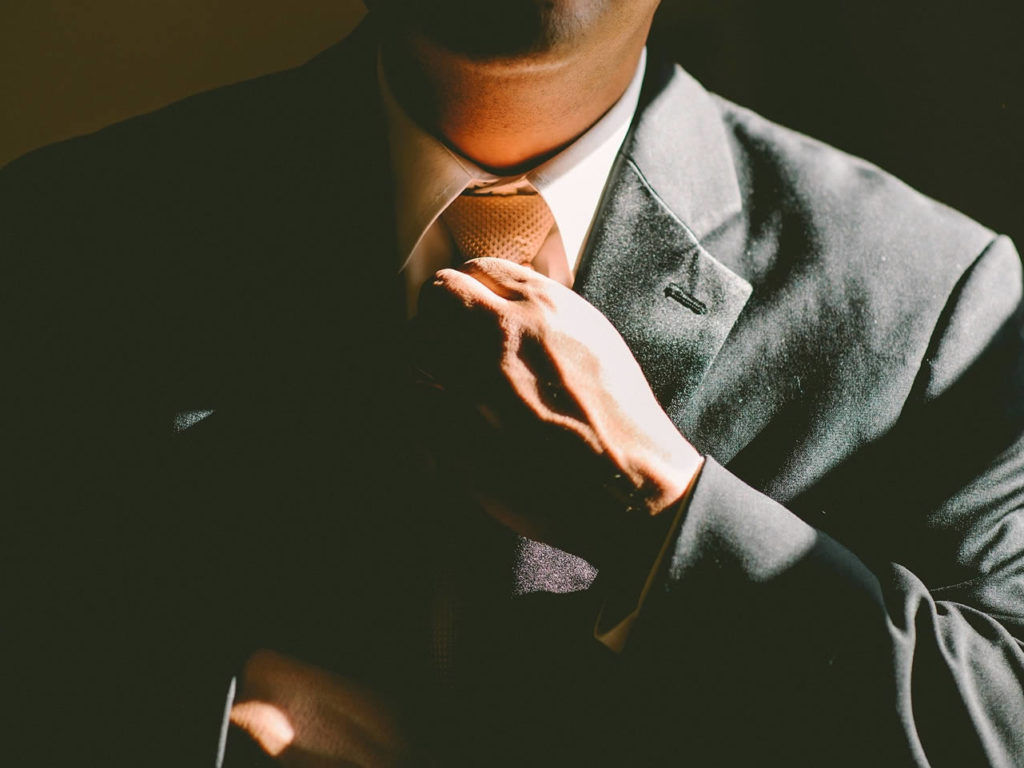 Businessman in suit and tie