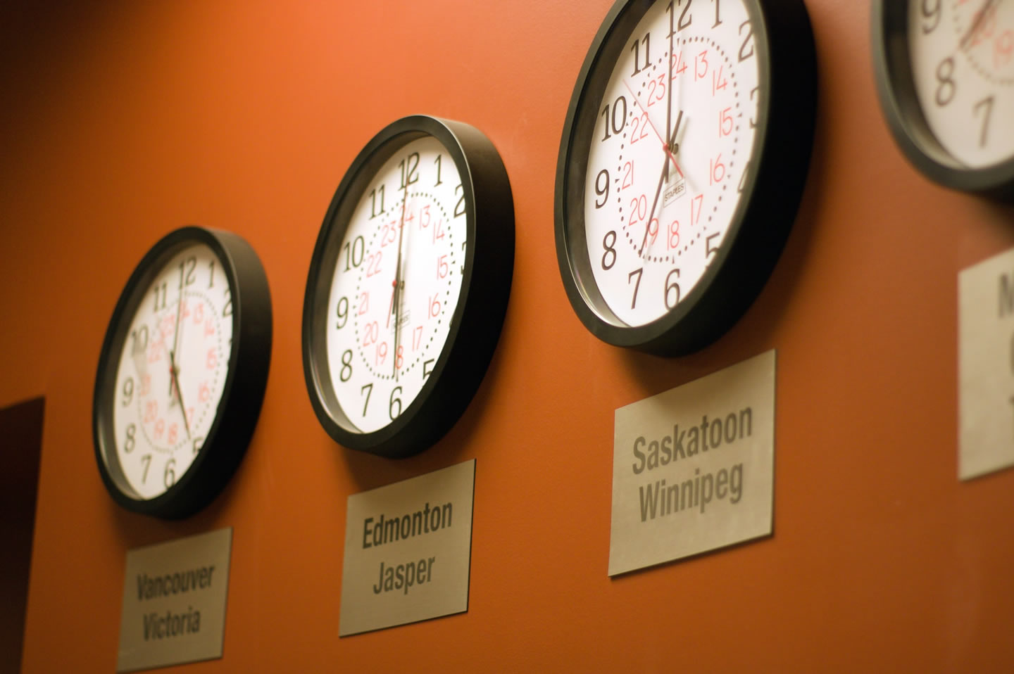 Clocks in different timezones
